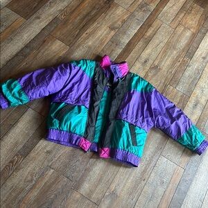 Vintage Misty Valley Colorblocked Puffer Jacket ski